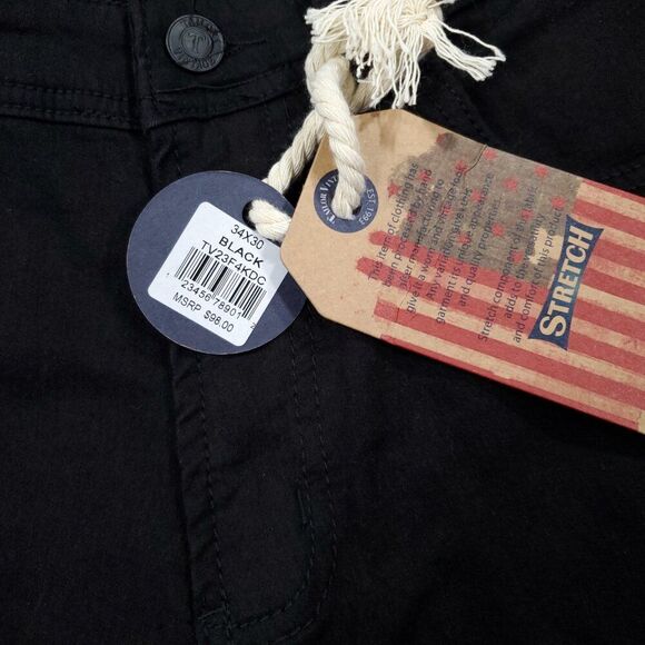 Tailor Vintage Canaan Slim Fit Stretch Jeans Men's Size 34 x 30 Black Knit Denim - Picture 3 of 9